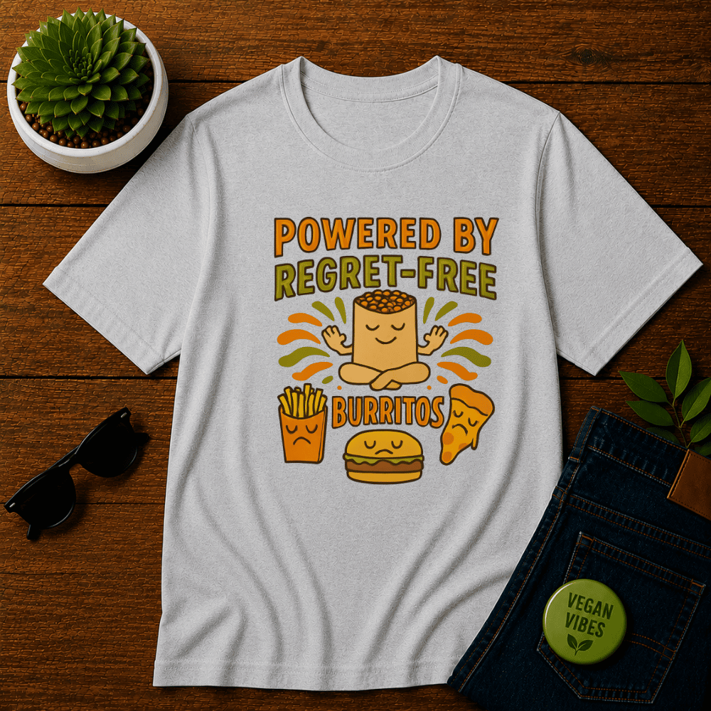Powered by Regret Free Burritos T-Shirt