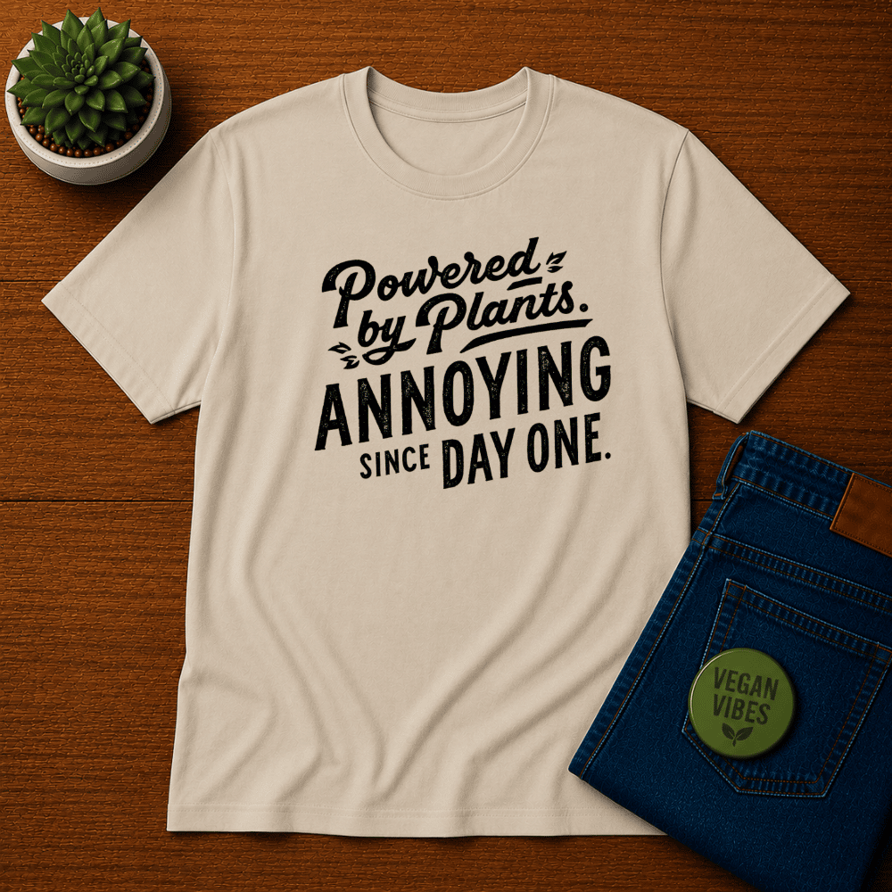 Powered By Plants Annoying Since Day One T-Shirt