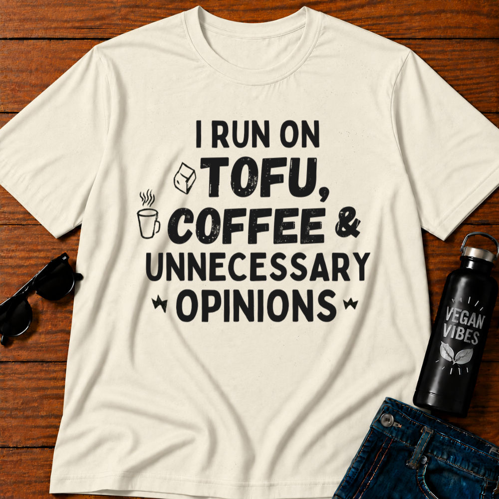 I Run On Tofu Coffee & Unnecessary  T-Shirt Opinions