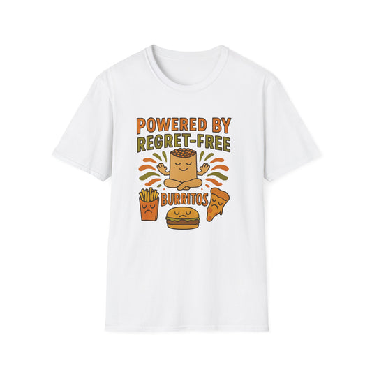 Powered by Regret Free Burritos T-Shirt