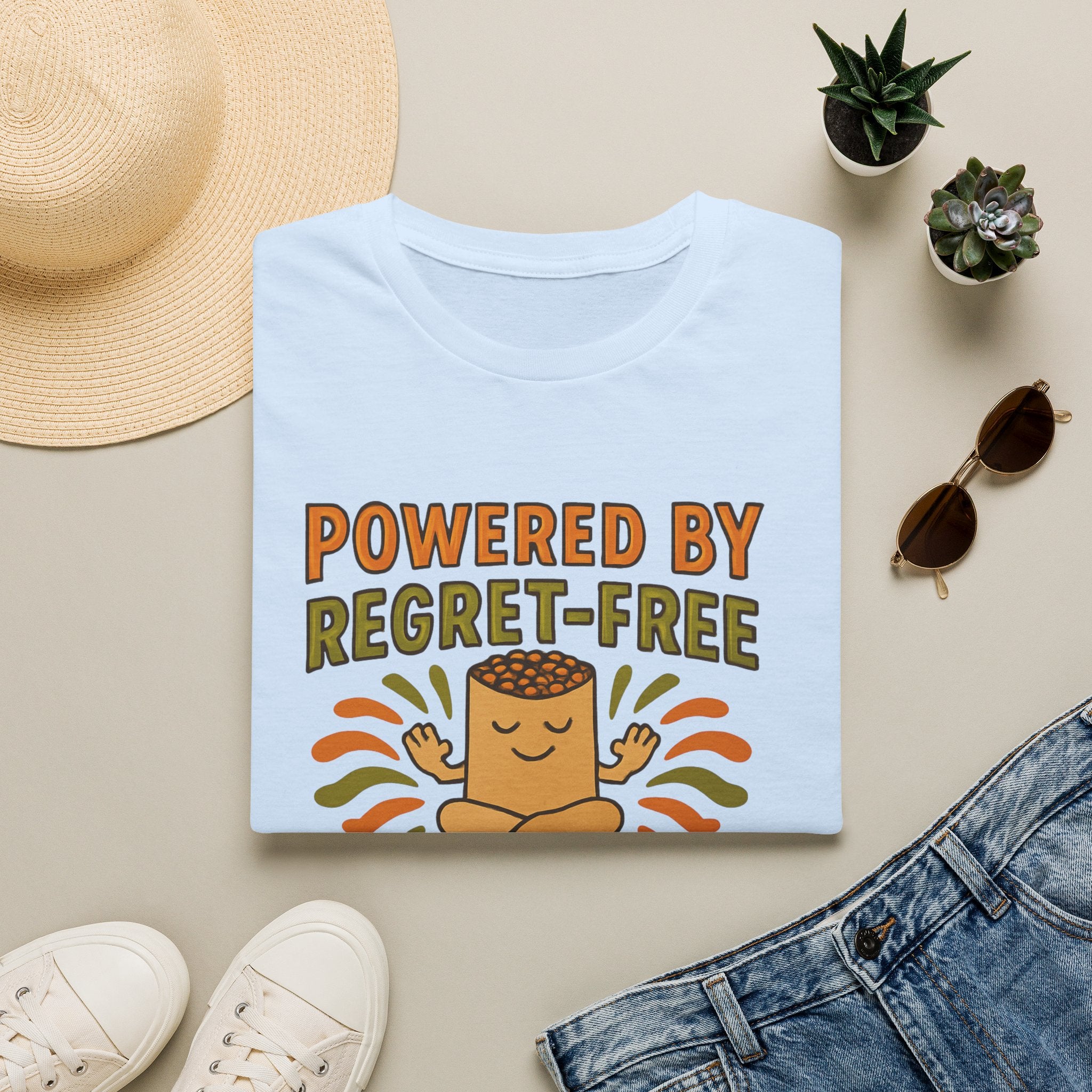 Powered by Regret Free Burritos T-Shirt